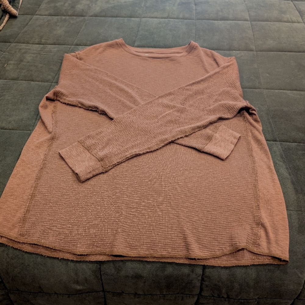 Lucky Brand Brown Boxy Long Sleeve Sweatshirt